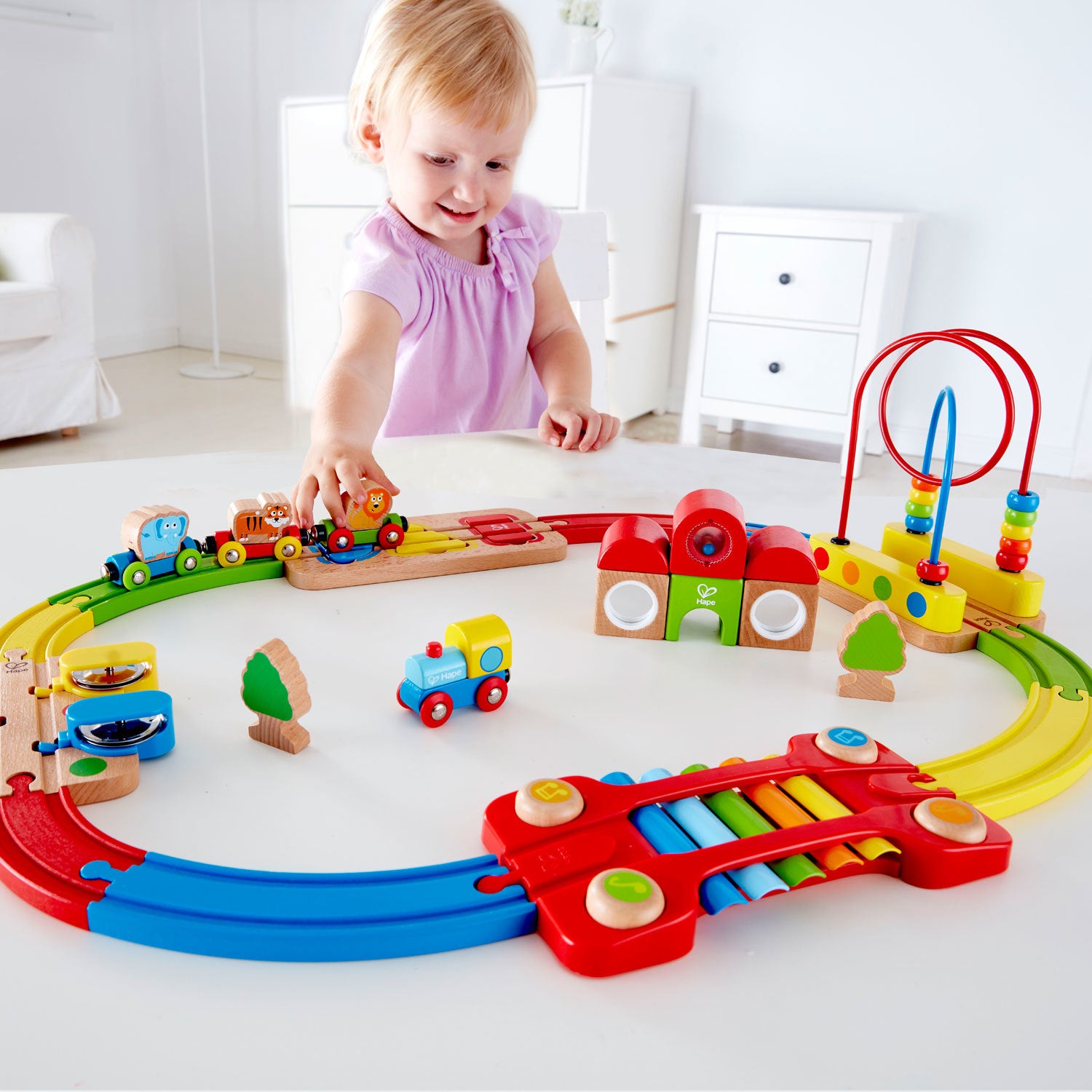 Hape: Rainbow Puzzle Railway Playset