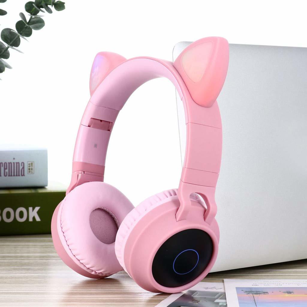 Cat Ears Bluetooth Wireless On Ear Headset Pink