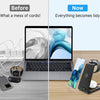 3-in-1 Qi-Certified Fast Wireless Charging Station for Samsung Phone Watch - Black