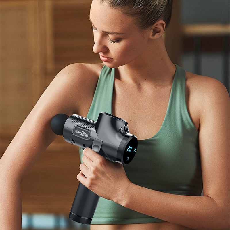 Massage Gun- Hand held - x6 Heads Black