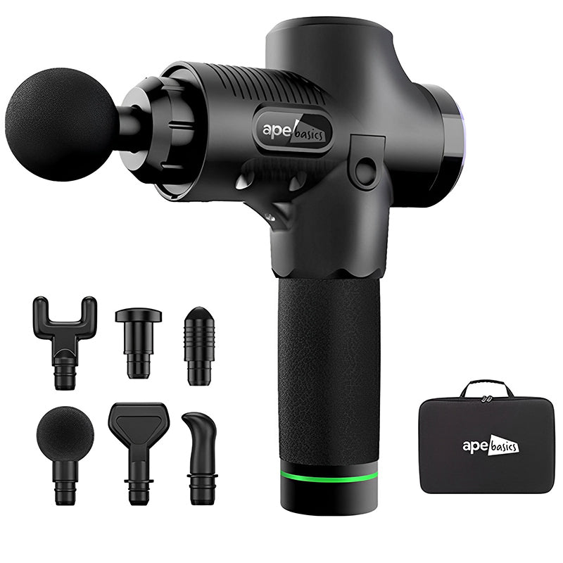 Massage Gun- Hand held - x6 Heads Black