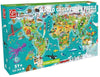 Hape: 2-in-1 Puzzle & Game - World Map