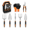 Greenhaven Garden Tool Set - 8 Piece Stainless Steel Set With Carrying Tote
