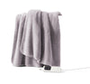 Sunbeam: Feel Perfect Cosy Sherpa Fleece Heated Throw Rug (Warm Grey)