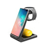 3-in-1 Qi-Certified Fast Wireless Charging Station for Samsung Phone Watch - Black