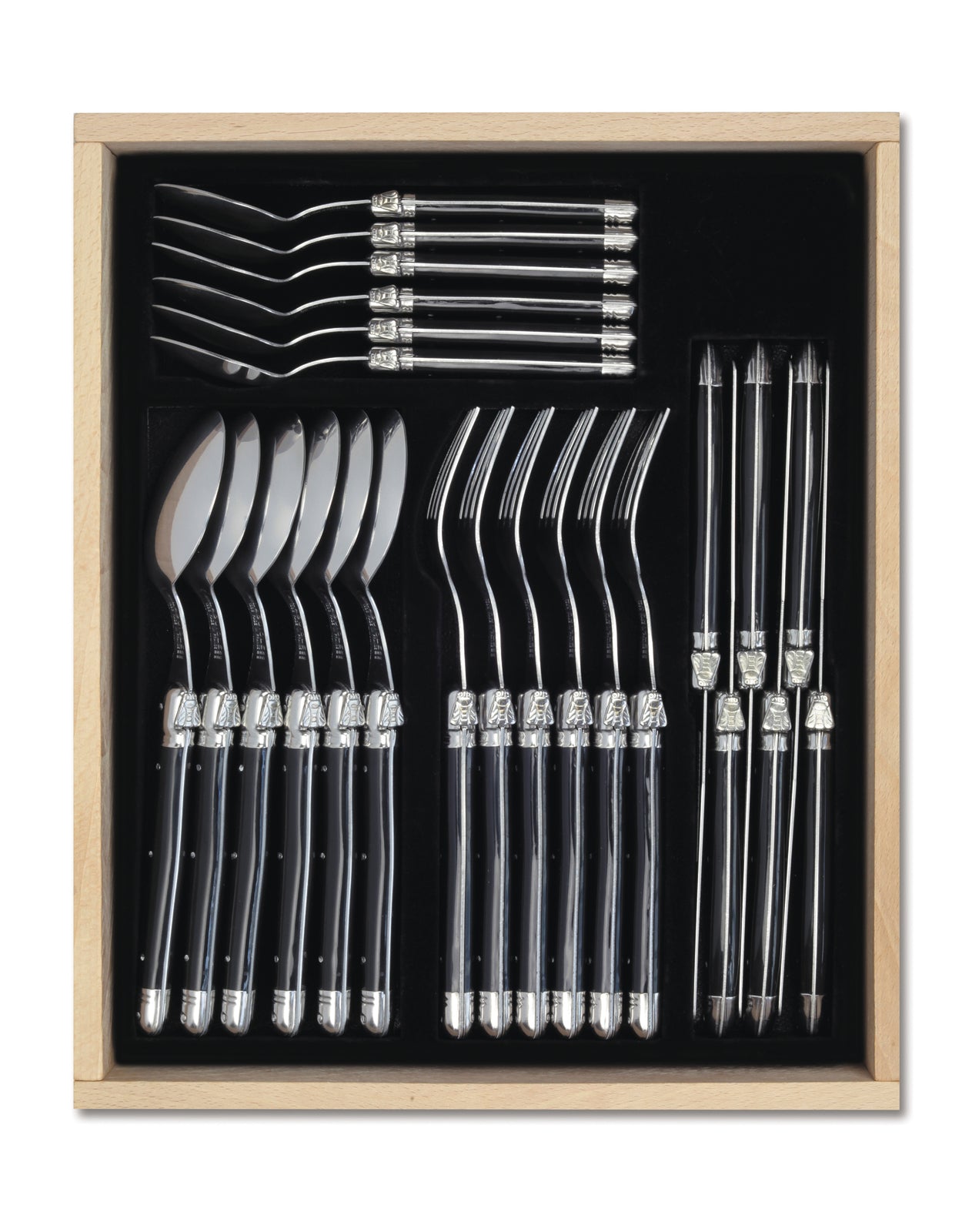 Andre Verdier: Laguioles Debutant 24 Piece Cutlery Set - Black