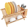Bamboo Dish Rack with Utensil Holder