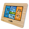 Wireless Sensor LCD Display Weather Station Clock - Wood
