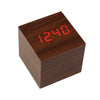 Wooden Grain Digital Voice Control Desk Alarm Clock - Wood