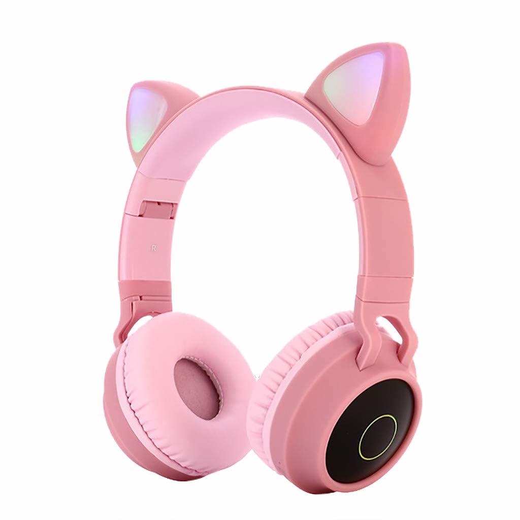 Cat Ears Bluetooth Wireless On Ear Headset Pink