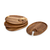 Wine Appetizer Plate Set of 4 - Acacia Wood