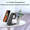 3-in-1 Qi-Certified Fast Wireless Charging Station for Apple - Black