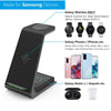 3-in-1 Qi-Certified Fast Wireless Charging Station for Samsung Phone Watch - Black