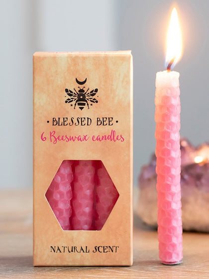 Blessed Bee: Beeswax Spell Candles - Pink