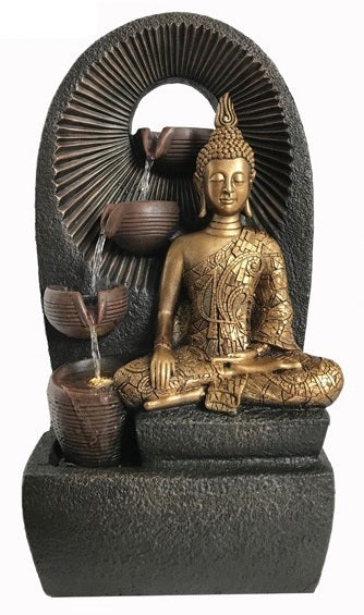 Outdoor Water Feature Buddha - Gold Finish