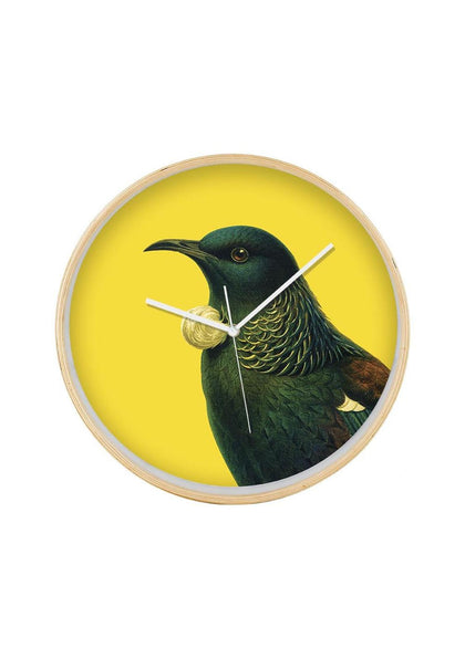 100% NZ: Bright Tui Wooden Frame Clock