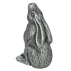 Silver Terracotta Moon Gazing Hare - Garden Ornament