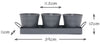 Indoor Metal Plant Herb Pots and Tray - Charcoal Grey