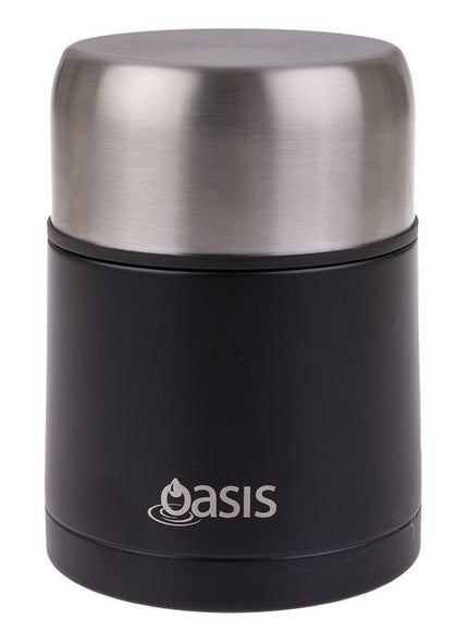 Oasis: Stainless Steel Vacuum Insulated Food Flask & Spoon 600ml (Black)