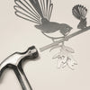 MetalBird Pīwakawaka Fantail & Baby Garden Art