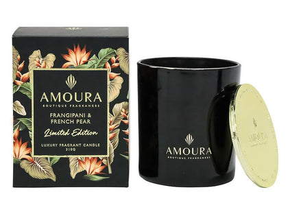 Amoura: Luxury Fragrant Candle: Frangipani & French Pear