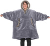 Snug-Rug: Oversized Blanket Hoodie Giant Sweatshirt - Lilac Grey