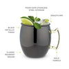 Black Moscow Mule Mug with Gold Handle