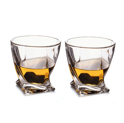 Thumbs Up: Twisted Whiskey Glasses with Ice Rocks
