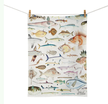 100% NZ: Fishes of New Zealand Tea Towel