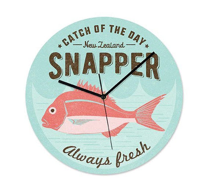 100% NZ: NZ Seafood Snapper Frameless Clock