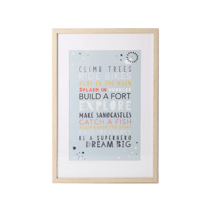 Splosh Framed Glass Print - Blue