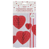 Ginger Ray: Honeycomb Hanging Heart Decoration - Red & Pink