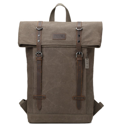 Troop London: Edison Waxed Canvas Backpack - Olive