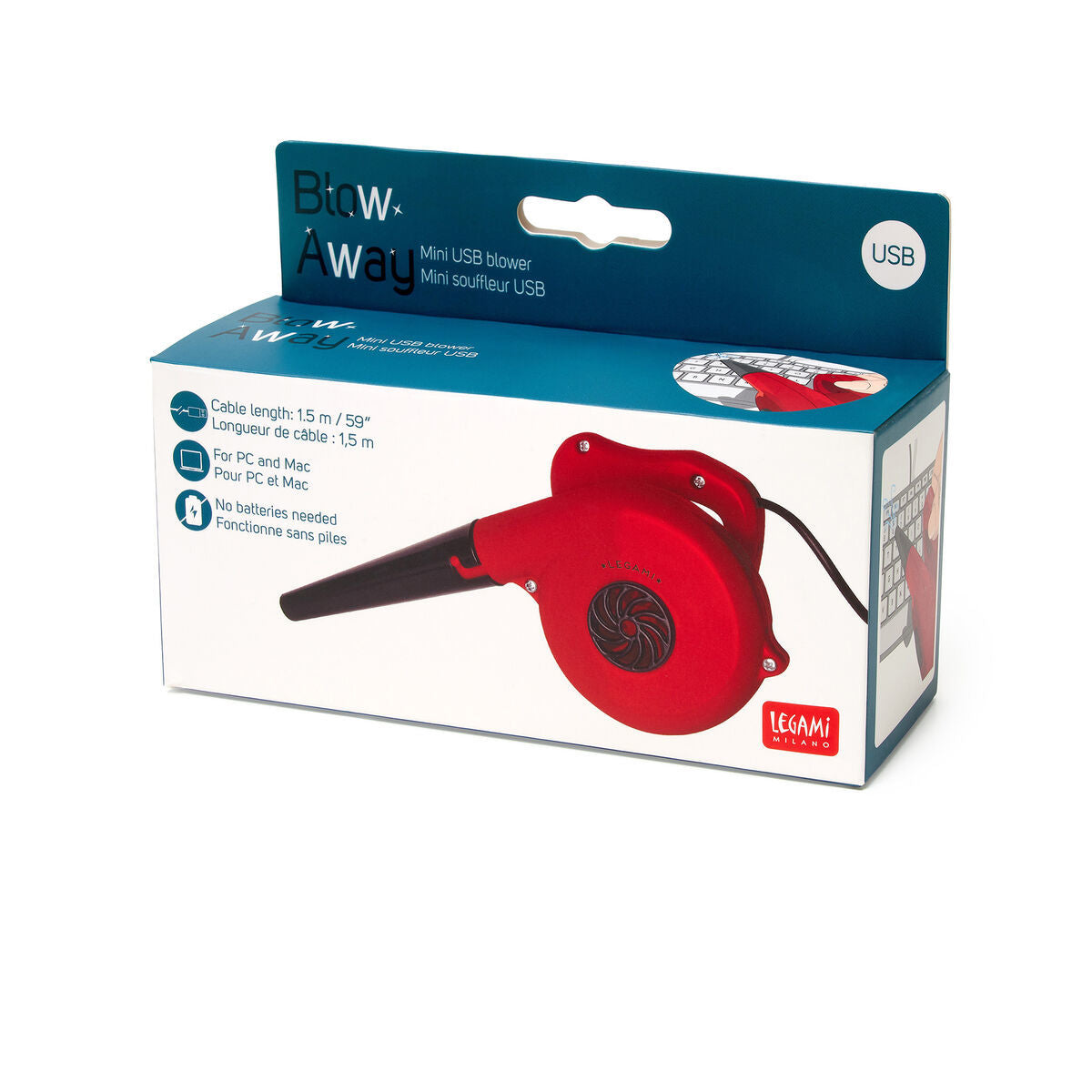 Legami: Blow Away Mini USB Blower - Red