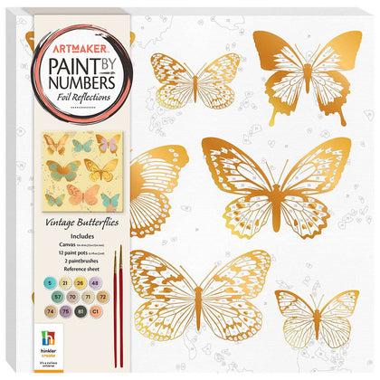 Art Maker: Paint by Numbers Foil Reflections Vintage Butterflies