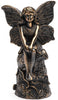 Jardinopia Garden Décor: Antique Bronze Topper - Fairy Sitting On Tree Stump