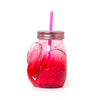 Drinking Glass Jar with Lid and Straw - Flamingo