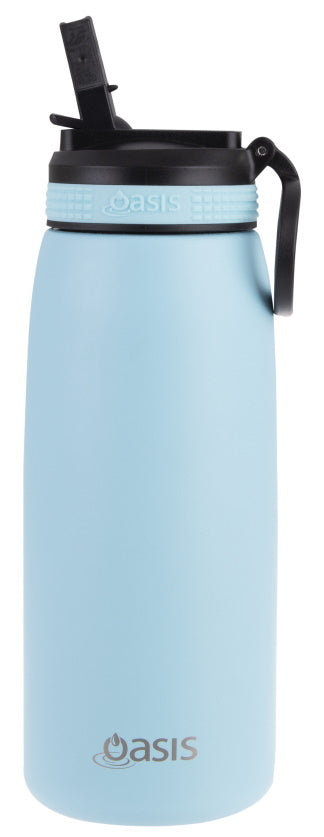 Oasis: Stainless Steel Insulated Sports Bottle W/Straw - Island Blue (780ml) - D.Line