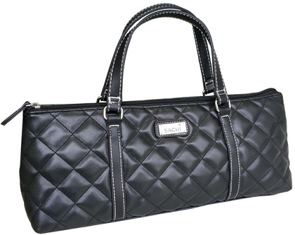 Sachi: Insulated Wine Purse - Quilted Black