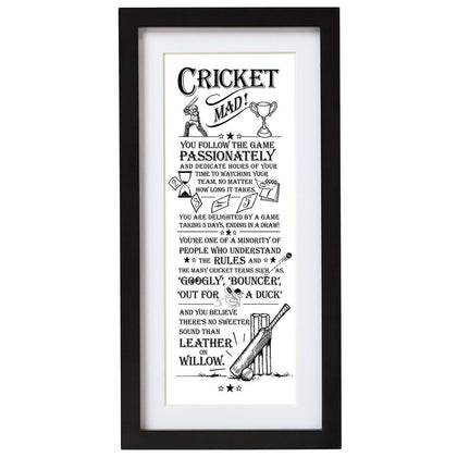 Ultimate Gift for Man: Wall Art Cricket