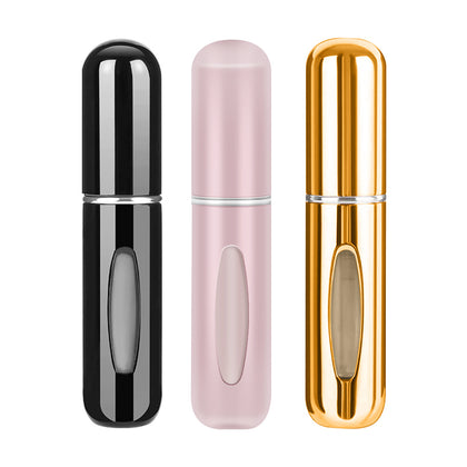 Hyperanger 3-Pack Travel Mini Perfume Refillable Atomizer Container - Gold/Pink/Black