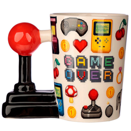 Game Over: Joystick Shaped Handle Novelty Mug - Pixel