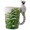 Lemur with Jungle Decal Ceramic Shaped Handle Novelty Mug (400ml)