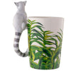 Lemur with Jungle Decal Ceramic Shaped Handle Novelty Mug (400ml)