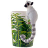 Lemur with Jungle Decal Ceramic Shaped Handle Novelty Mug (400ml)