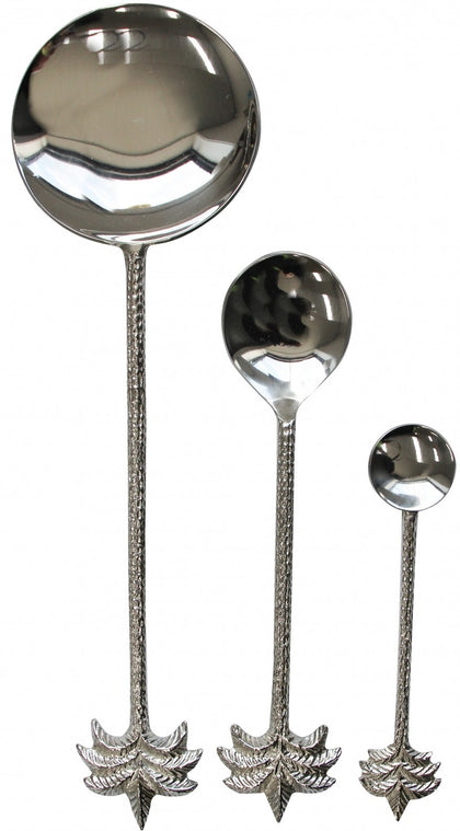 Lavida: Spoon Serving - Palm Silver (Set of 3)